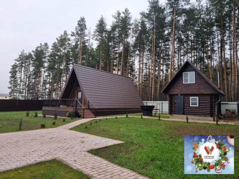 Дом в стиле а-фрейм  , баня с чаном и своя калитка в лес