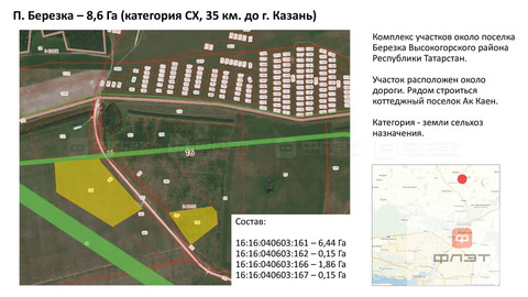 Продажа участка, Инся, Высокогорский район