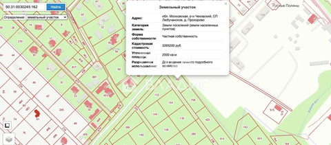 городской округ чехов, деревня Прохорово, земля на продажу