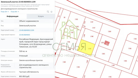 Продажа участка, Геленджик, Возрождение с.