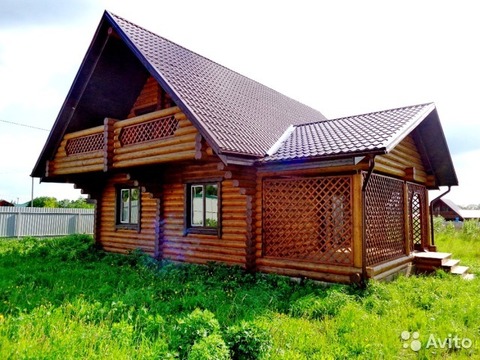 Новый дом в деревне Лобково. Участок 25 соток. Оцилиндрованное бревно.